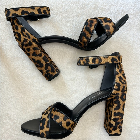 Kenneth Cole Leopard Fur Sandals - Picture 1 of 9